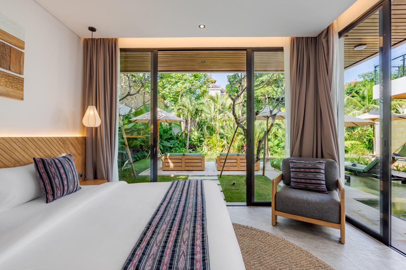 Master suite opening to the garden